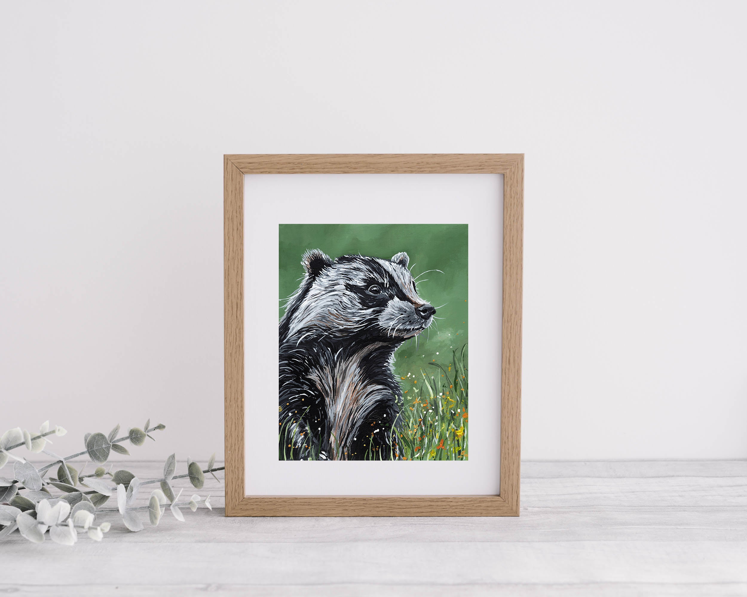 "The Forager" Badger Mounted Art Print