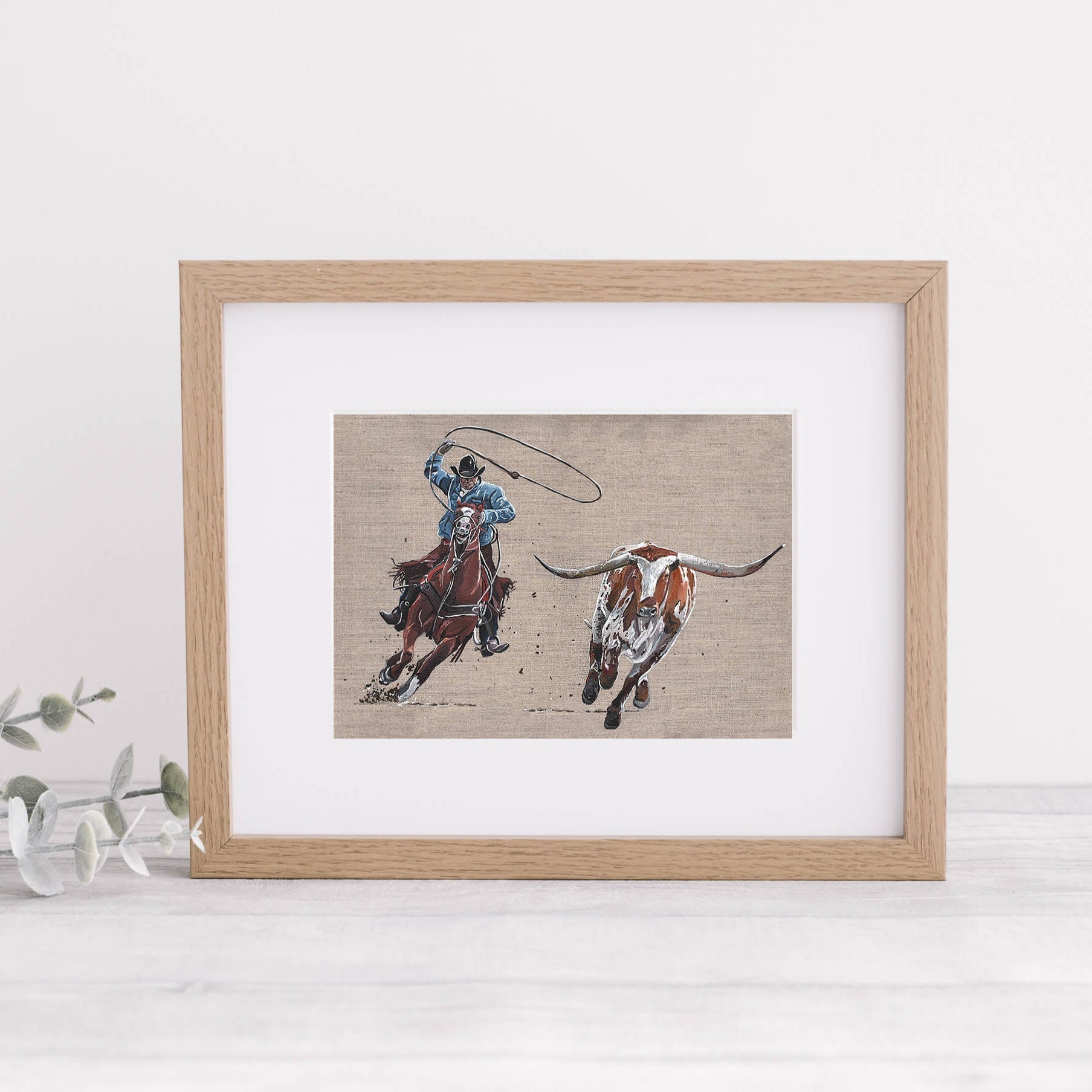 'The Cowboy' Mounted Art Print