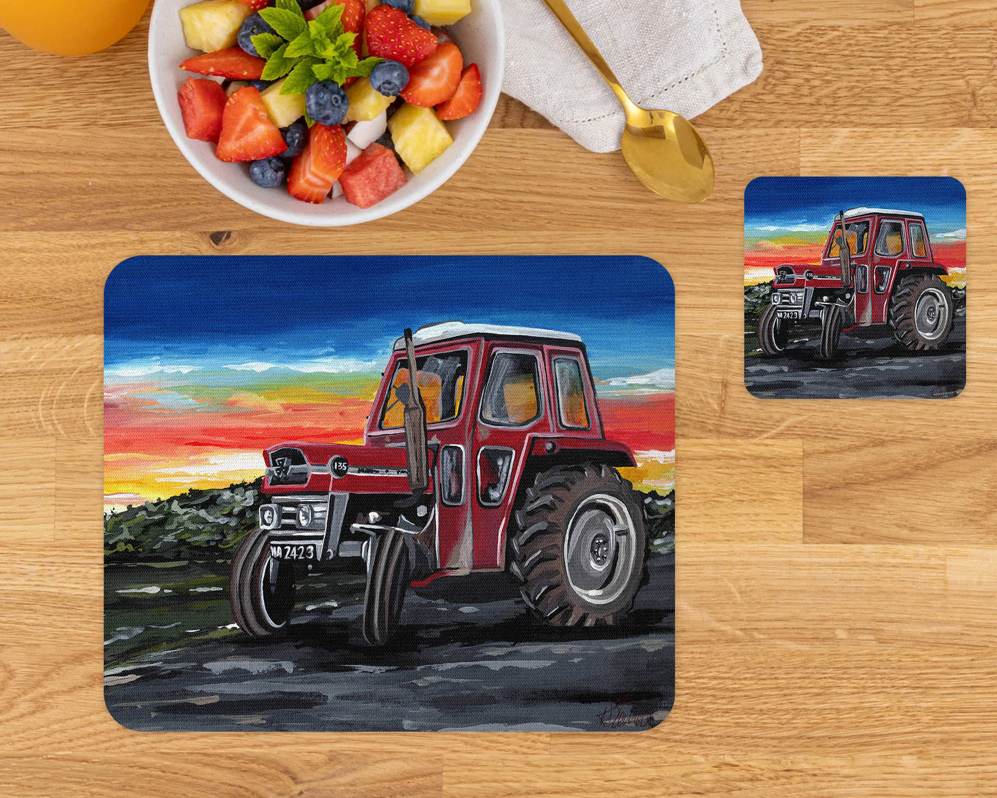 Massey 135 Coaster and Placemat