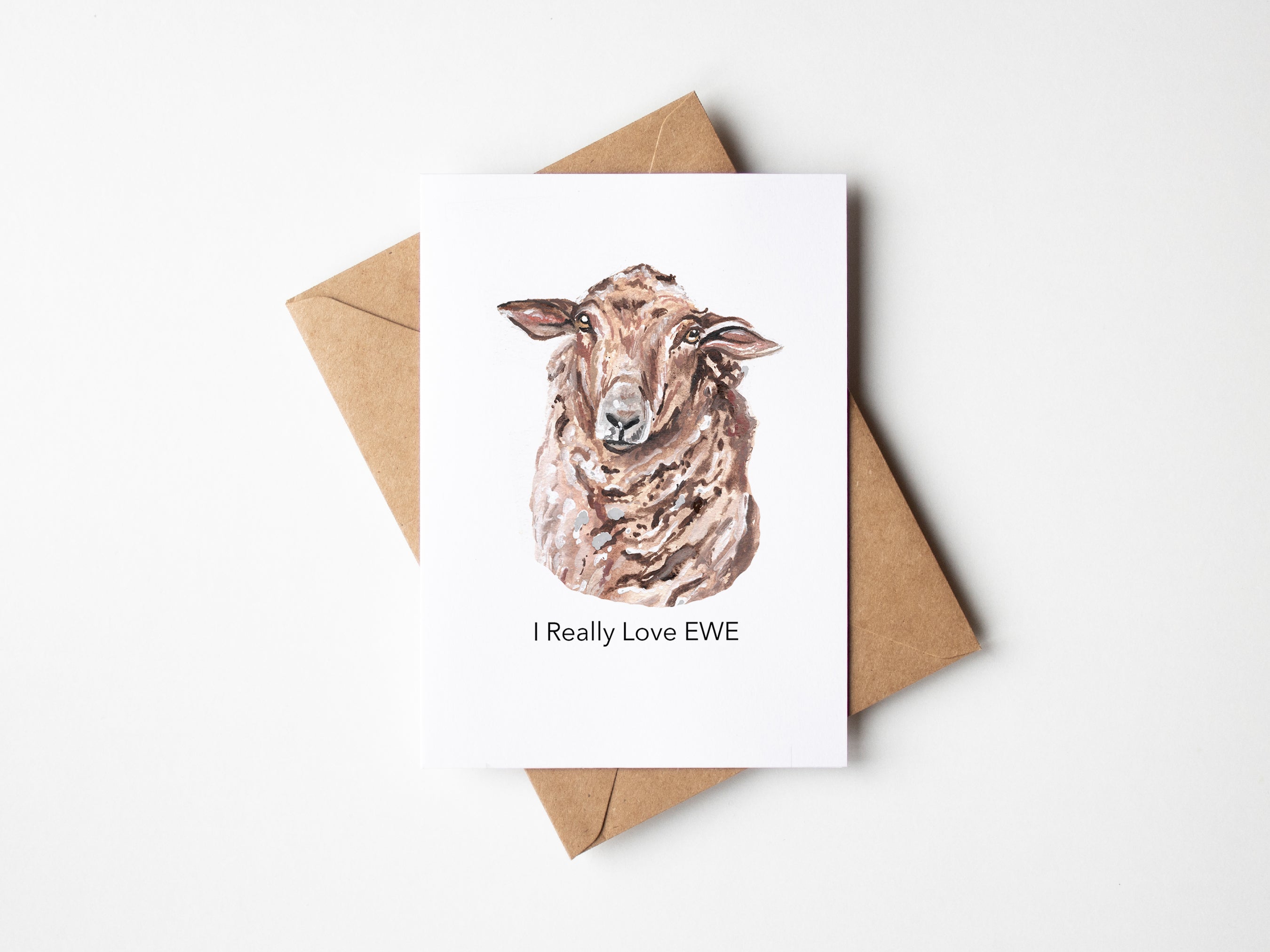A6 Valentine's Day Sheep Card "I Love EWE"