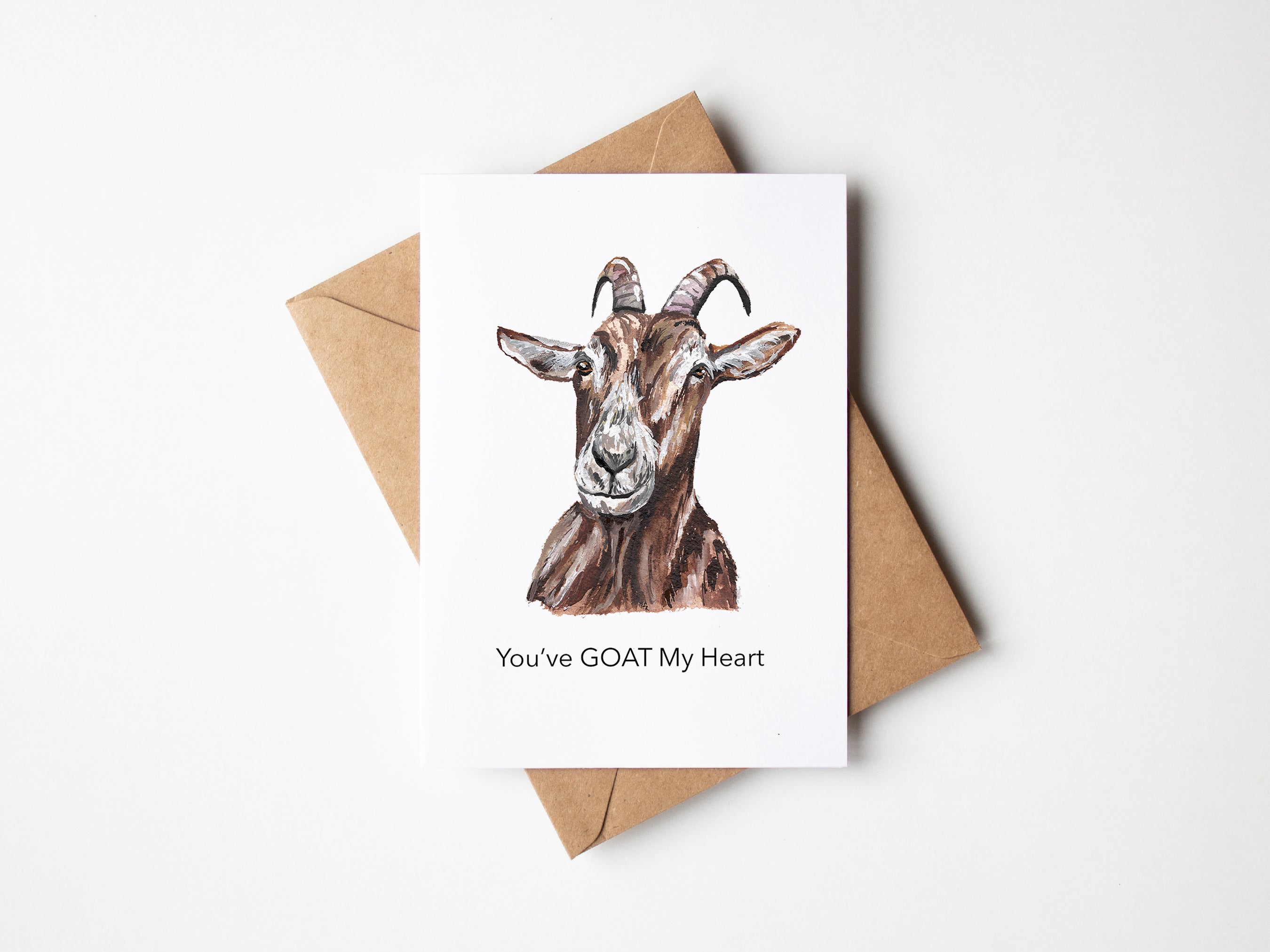 A6 Valentine's Day Goat Greeting Card
