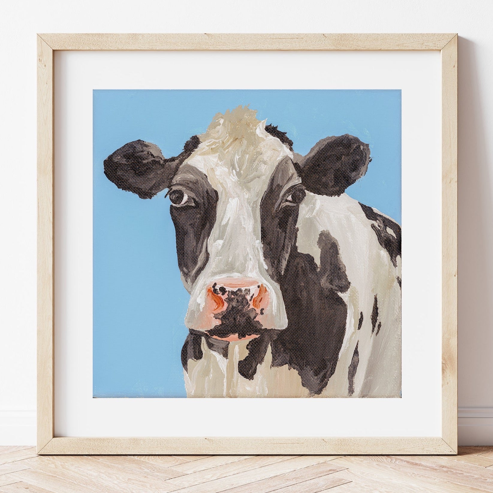 Friesian Cow Mounted Fine Art Print