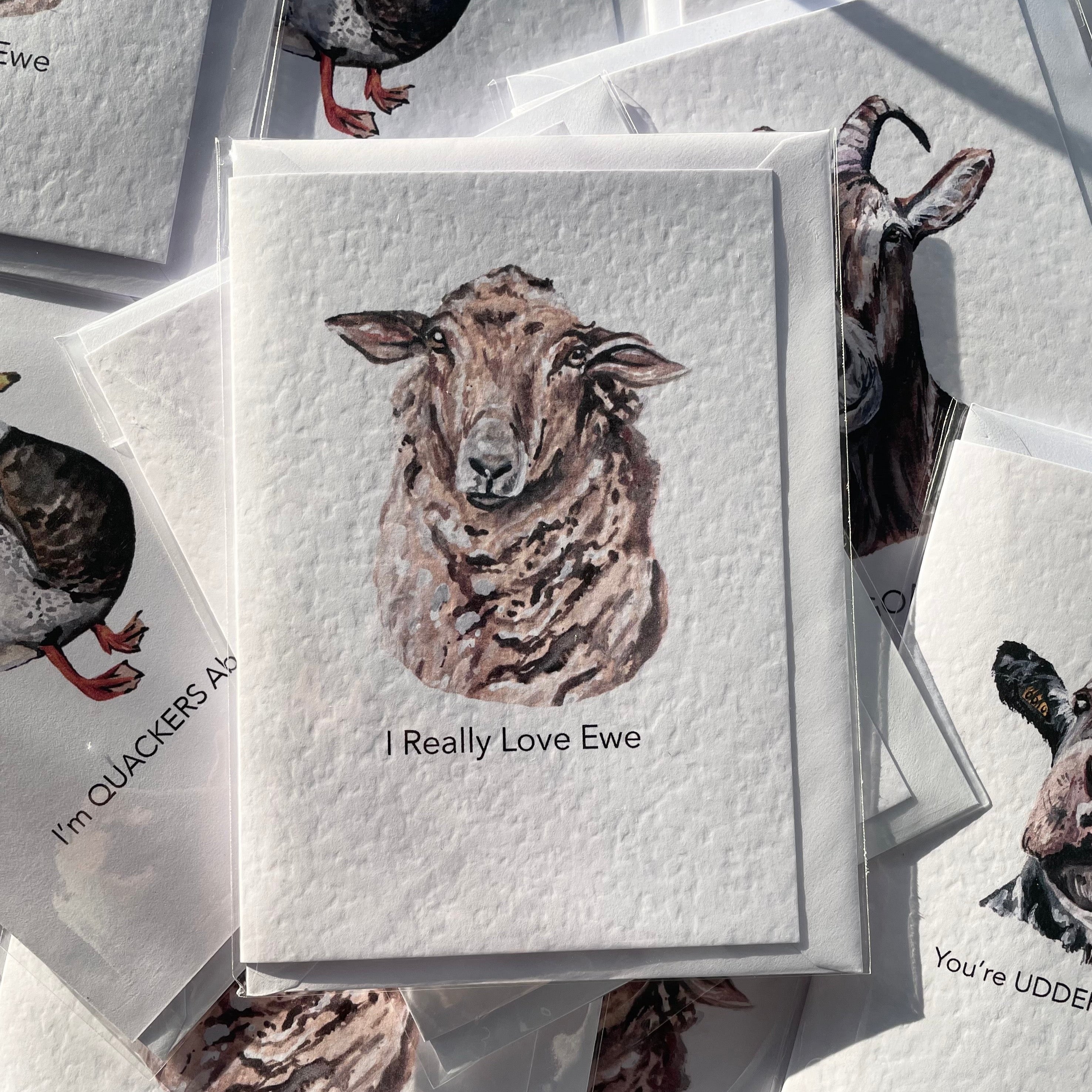 A6 Valentine's Day Sheep Card "I Love EWE"