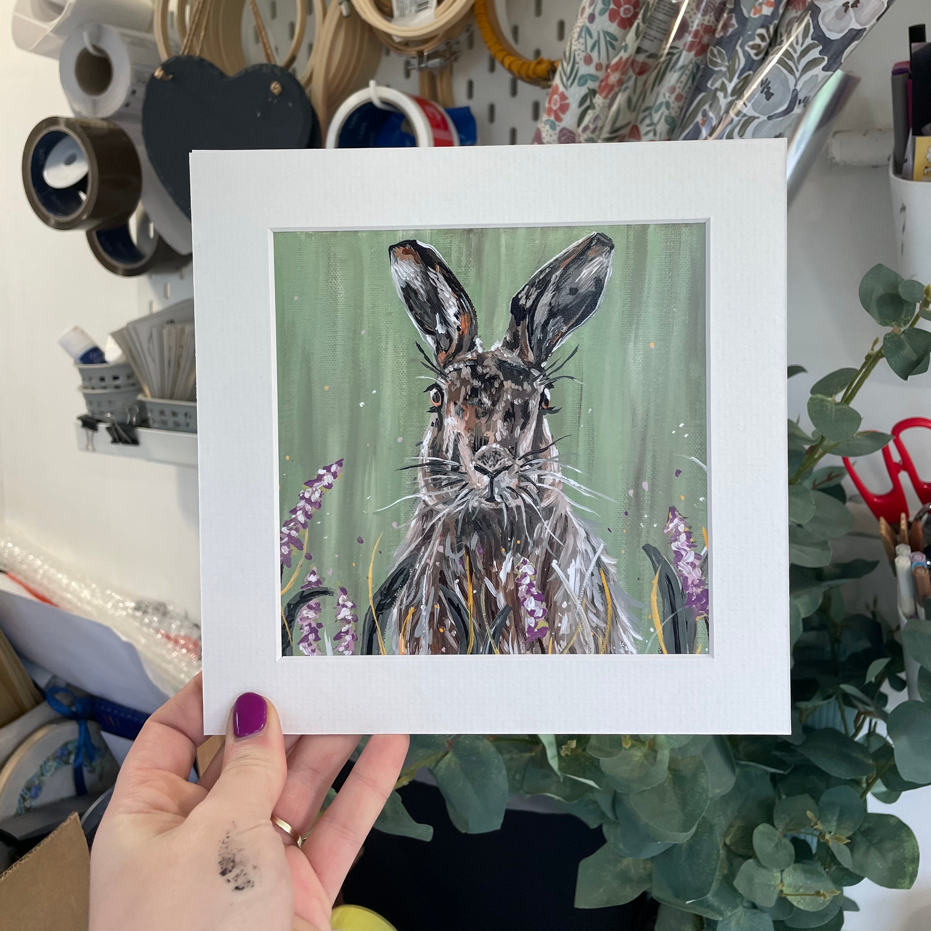 Green Hare Print