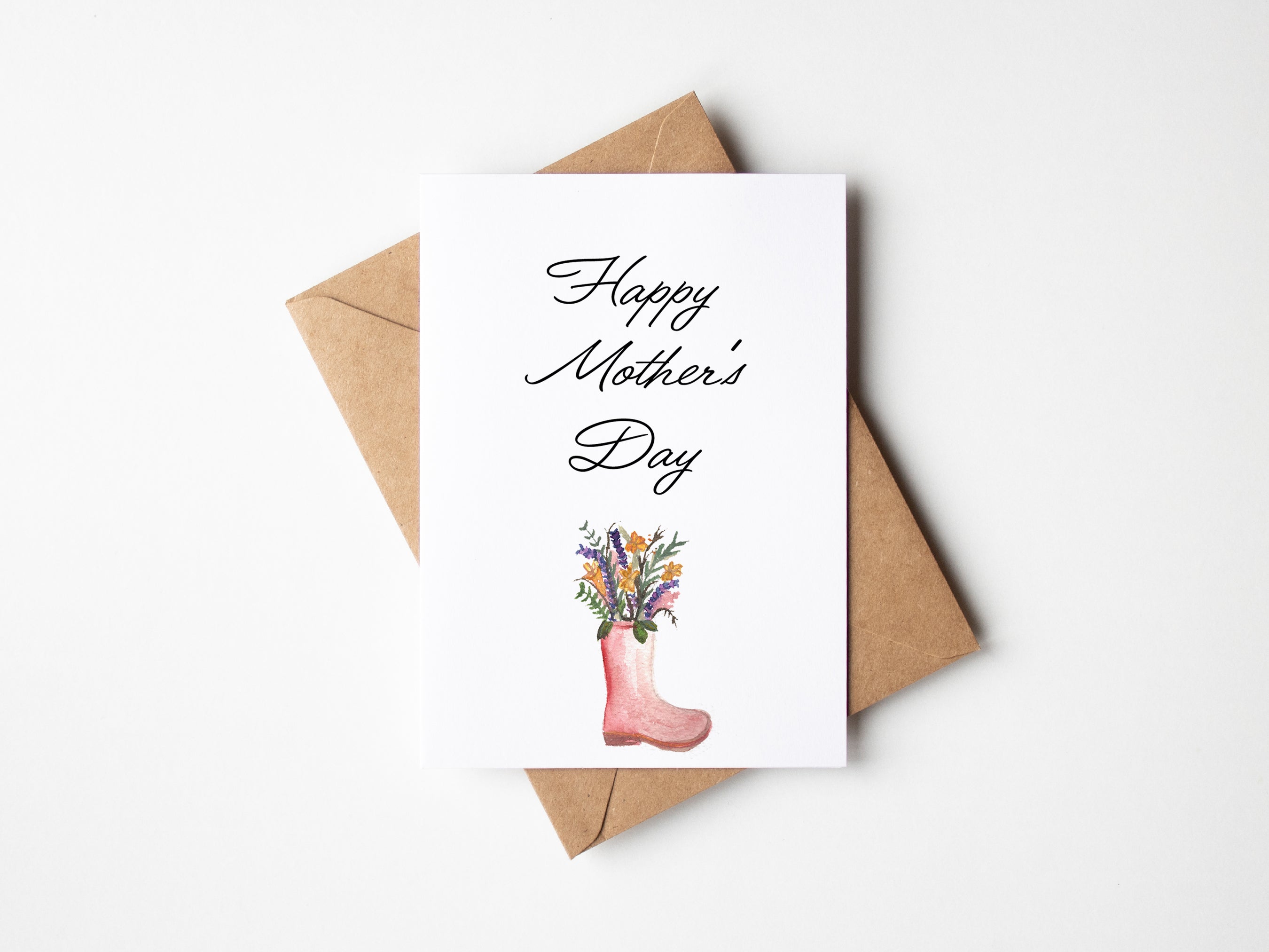 A6 Mother's Day Card Welly Boots