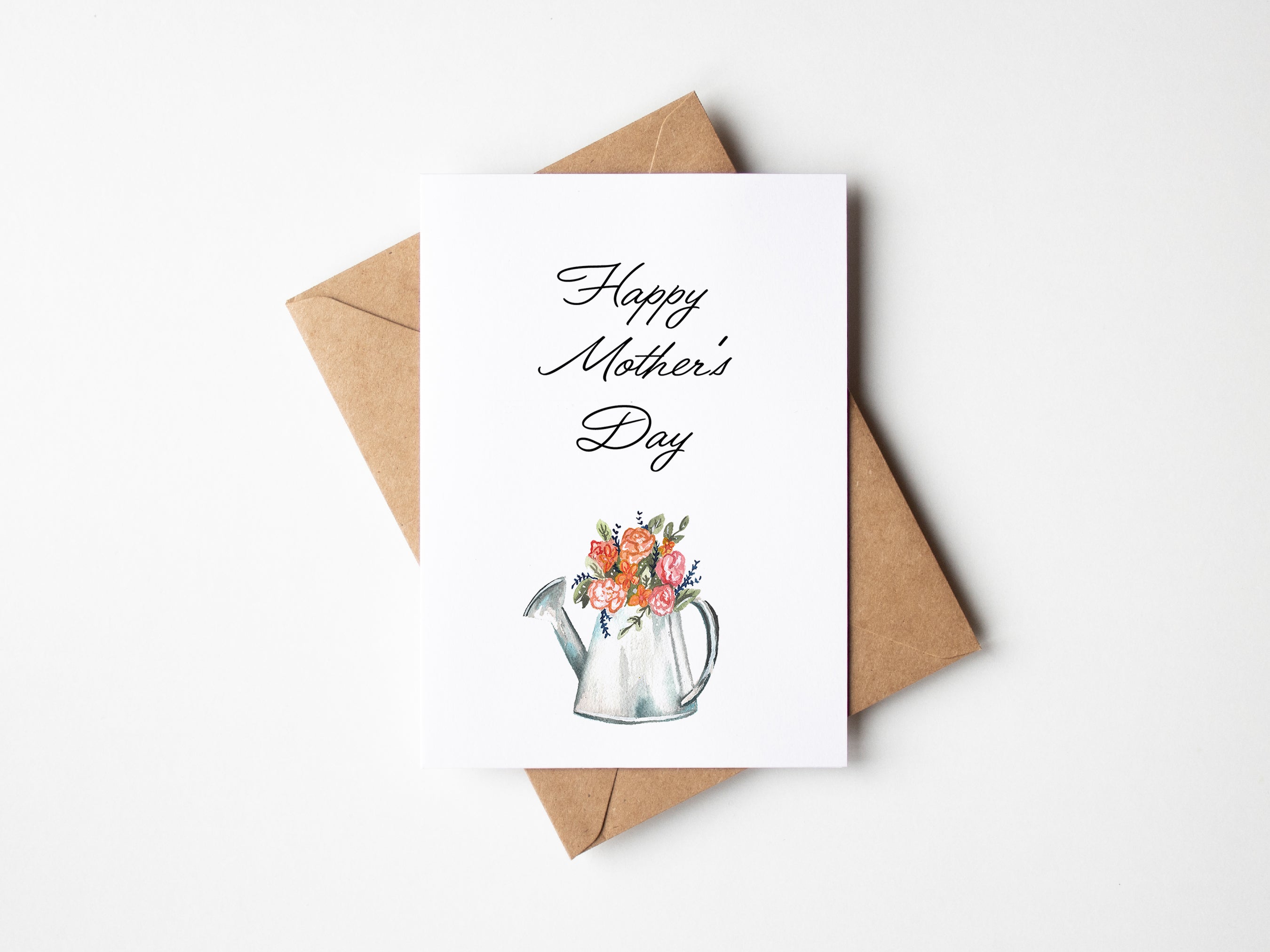 A6 Mother's Day Card Watering Can Design
